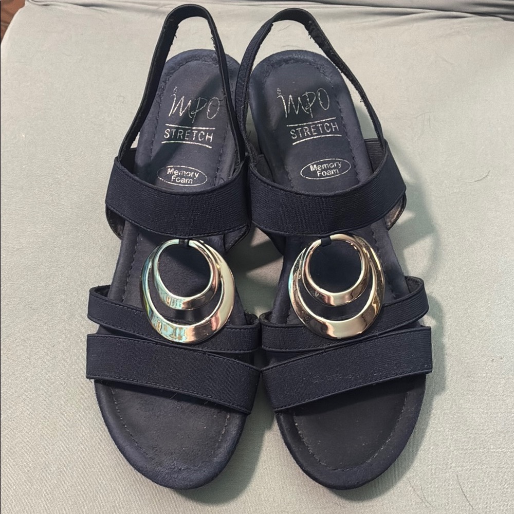🎊SALE🎊 $15 or 3 for $30🎊 Impo Navy and Silver Sandals Elegant Slide Design